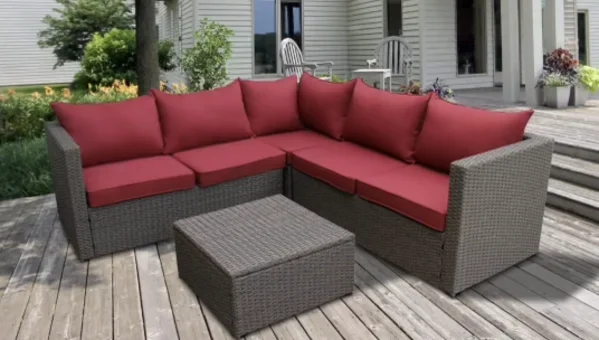 LindoMar Bayside Retreat Outdoor Sectional - Crimson Red