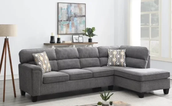 LindoMar Hudson Grove Modern Sectional - Charcoal Grey